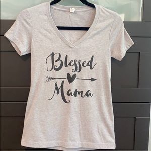 Blessed Mama gray shirt